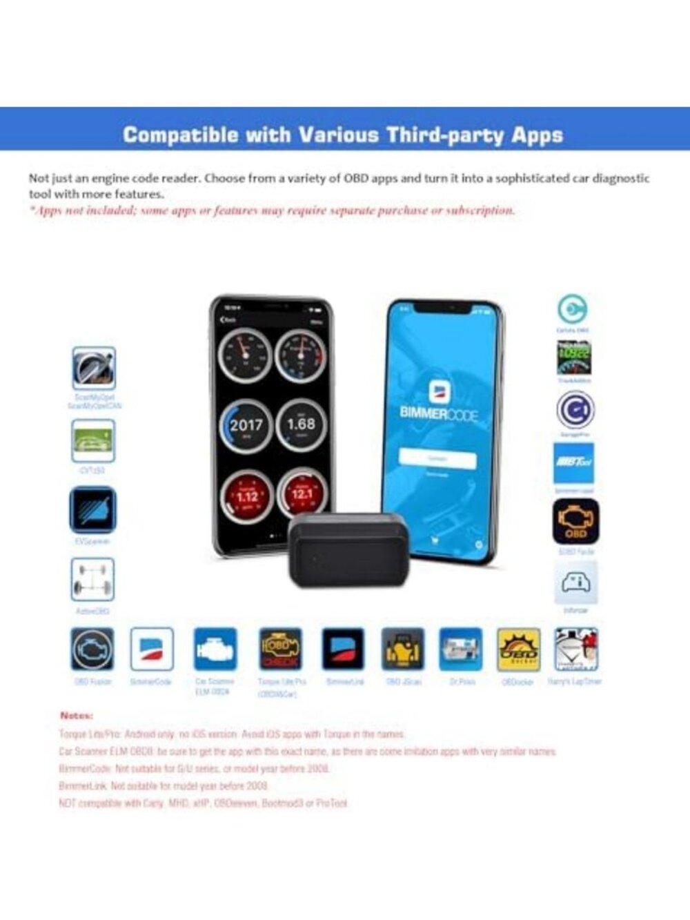 Bluetooth OBD II Scanner for iOS & Android | Wireless Check Engine Light Reader - Picture 3 of 6